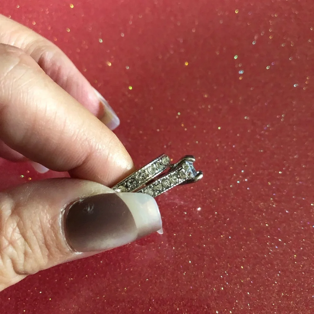 Bridal Set; Anniversary Set; Cubic Zirconium; Size 6 & Size 8 Available - Picture 9 of 11